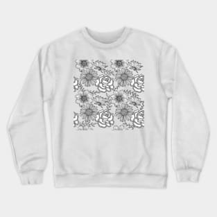 Flowers Line Art - Pastel Yellow Crewneck Sweatshirt